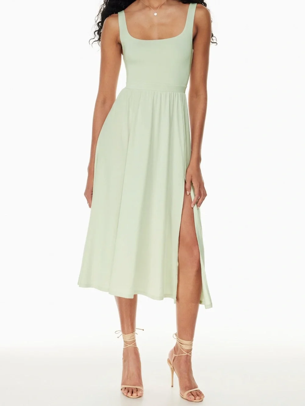 Aritzia Market Slit Dress in Rainwash Green - Picture 1 of 5